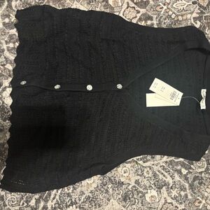 NWT Black Button-Up Knit Vest